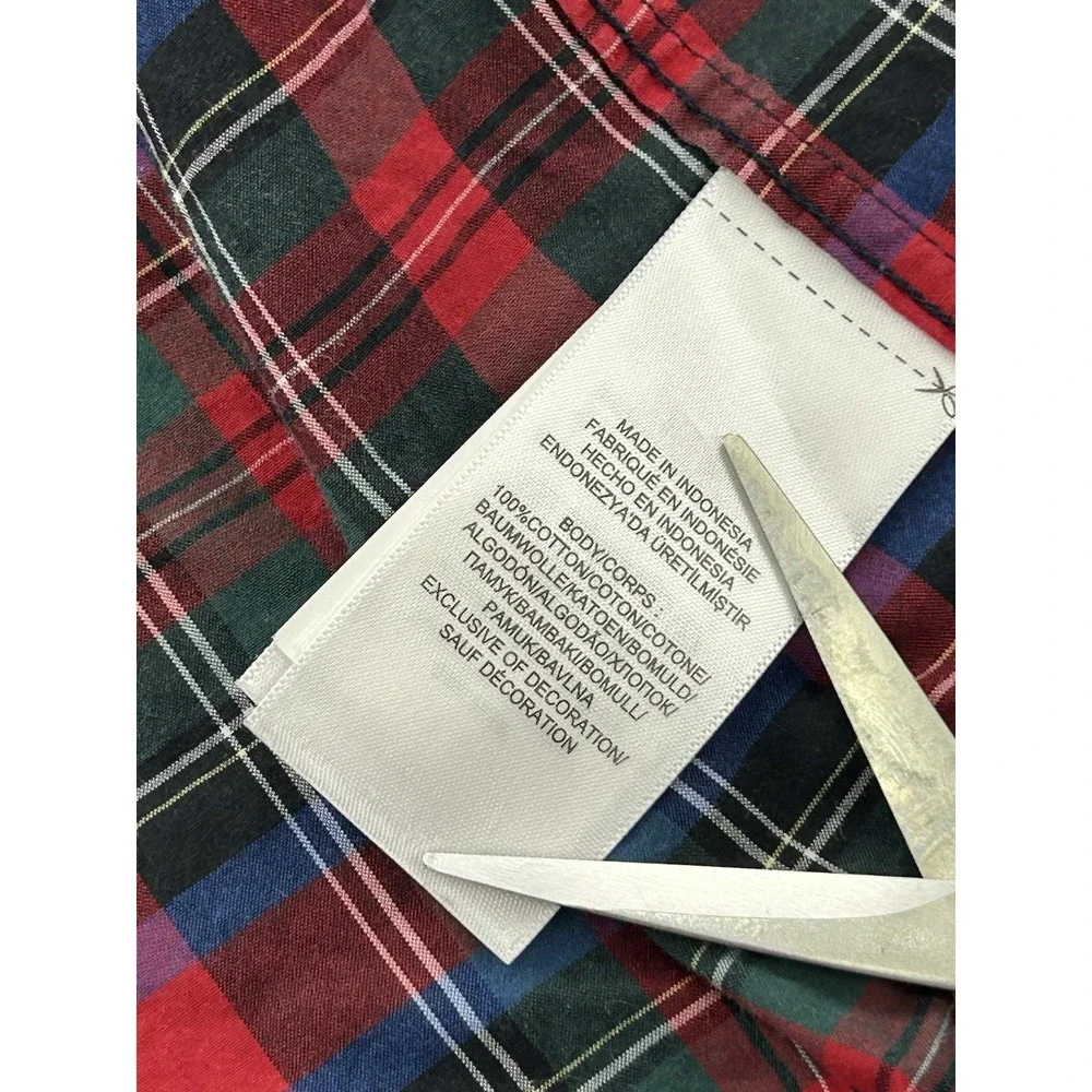 Ralph Lauren Boys Shirt Size 6 Tartan Plaid 100% Cotton Button Down Christmas